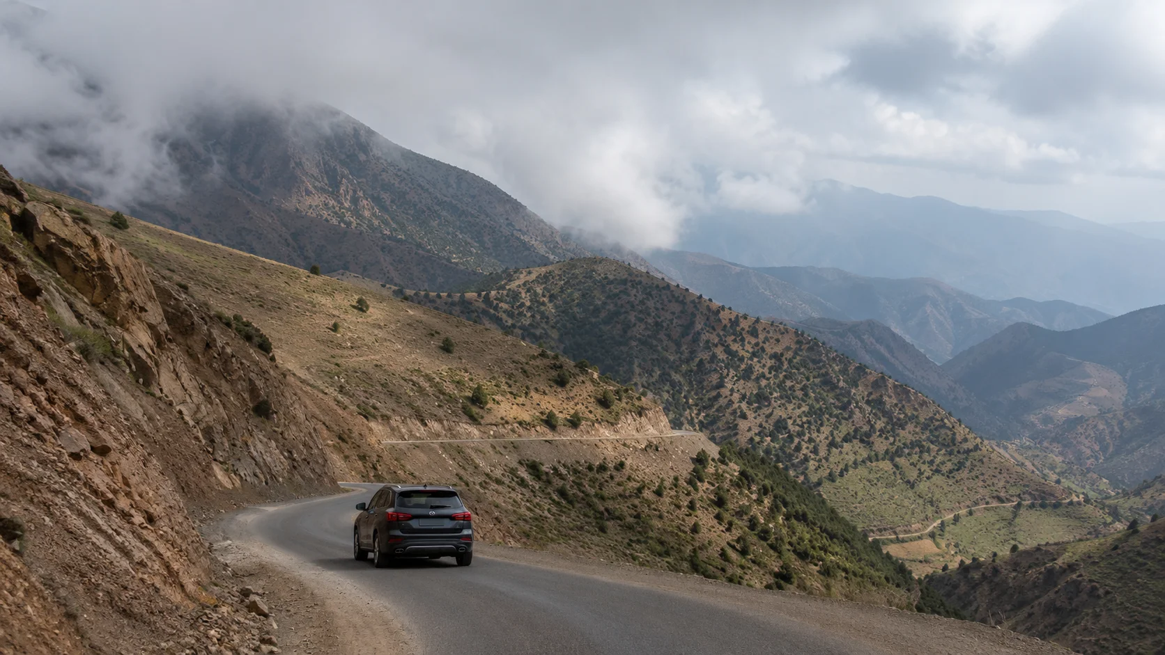driving from Rabat to Atlas Mountains